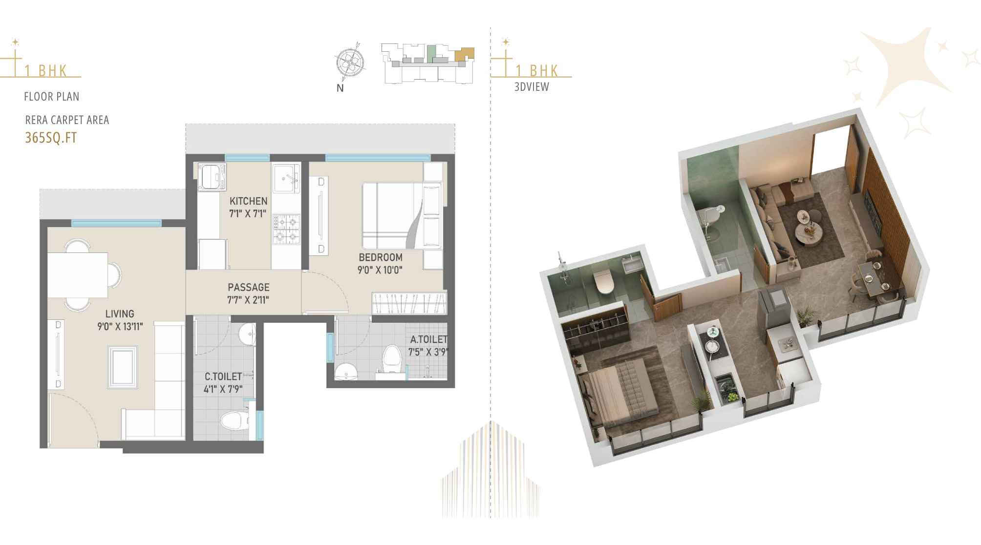 Pinnakle-Nova-Floor-Plan-1-BHK-365-sqft