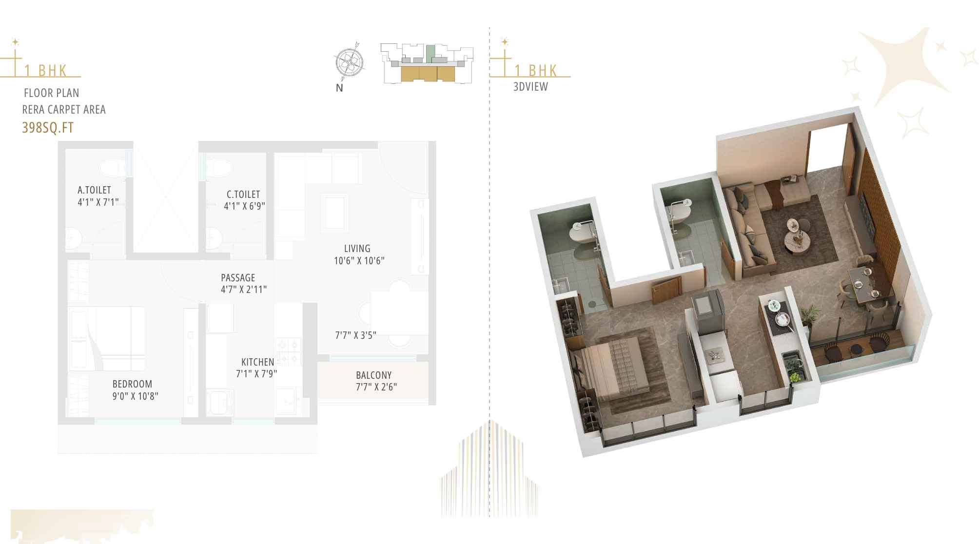 Pinnakle-Nova-Floor-Plan-1-BHK-398-sqft